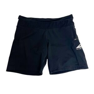 Nike Running Dri-Fit Trail Epic Luxe Mid-Rise Biker Shorts Black Womens Size XL
